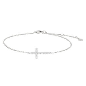 Armband Kreuz 925 Ag rhodiniert