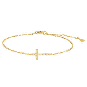 Armband Kreuz 925 AG gelb vergoldet