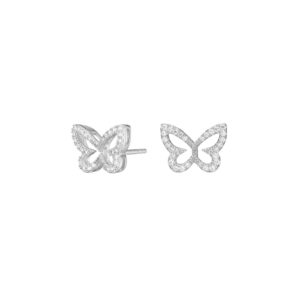 Ohrstecker Mehrsteiner Schmetterling 925 Ag rhodiniert