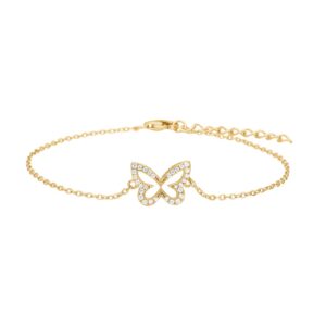 Armband Schmetterling 925 AG gelb vergoldet