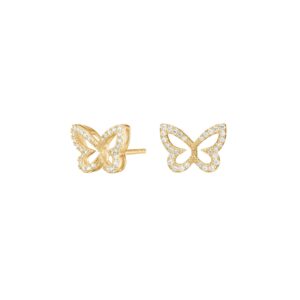 Ohrstecker Mehrsteiner Schmetterling 925 AG gelb vergoldet