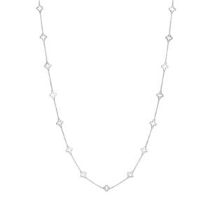 Collier ohne Stein Blume 925 Ag rhodiniert