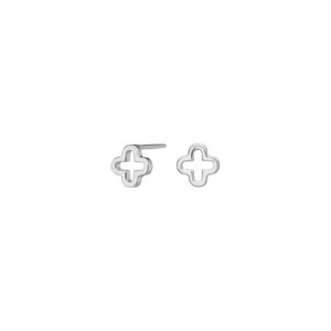 Ohrstecker ohne Stein Blume 925 Ag rhodiniert