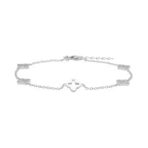 Armband Blume 925 Ag rhodiniert