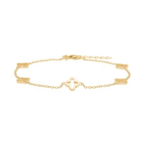Armband Blume 925 AG gelb vergoldet