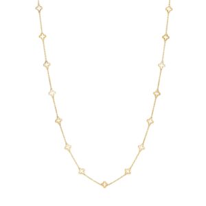 Collier ohne Stein Blume 925 AG gelb vergoldet