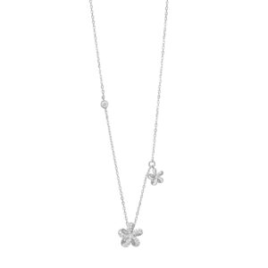Collier mit Behang Blume 925 Ag rhodiniert