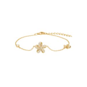 Armband Blume 925 AG gelb vergoldet