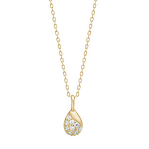 Collier mit Behang Tropfen 925 AG gelb vergoldet