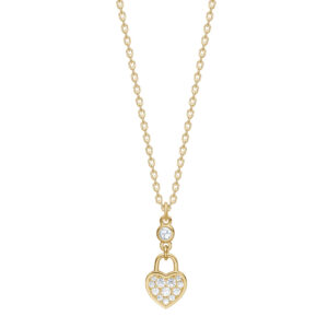 Collier mit Behang Herz 925 AG gelb vergoldet