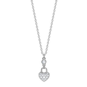 Collier mit Behang Herz 925 Ag rhodiniert