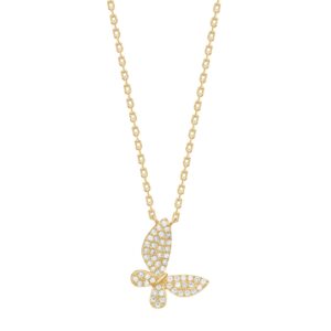 Collier mit Behang Schmetterling 925 AG gelb vergoldet