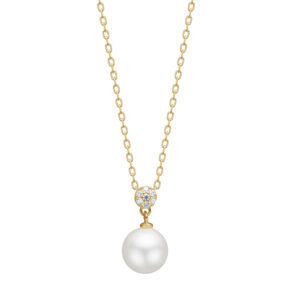 Collier mit Perle 925 AG gelb vergoldet
