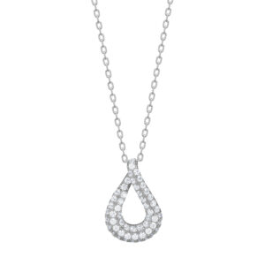 Collier mit Behang Tropfen 925 Ag rhodiniert
