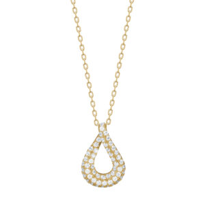 Collier mit Behang Tropfen 925 AG gelb vergoldet