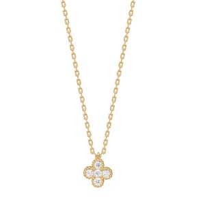 Collier mit Behang Blume 925 AG gelb vergoldet