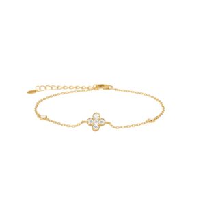 Armband Blume 925 AG gelb vergoldet