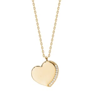 Collier mit Behang Herz 925 AG gelb vergoldet