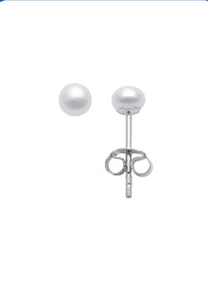 Ohrstecker Perle 925 Ag rhodiniert