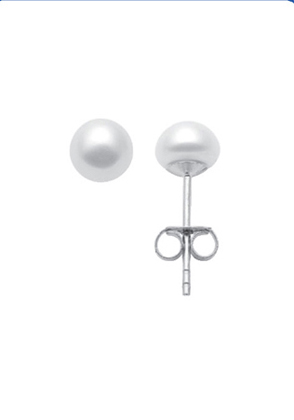 Ohrstecker Perle 925 Ag rhodiniert